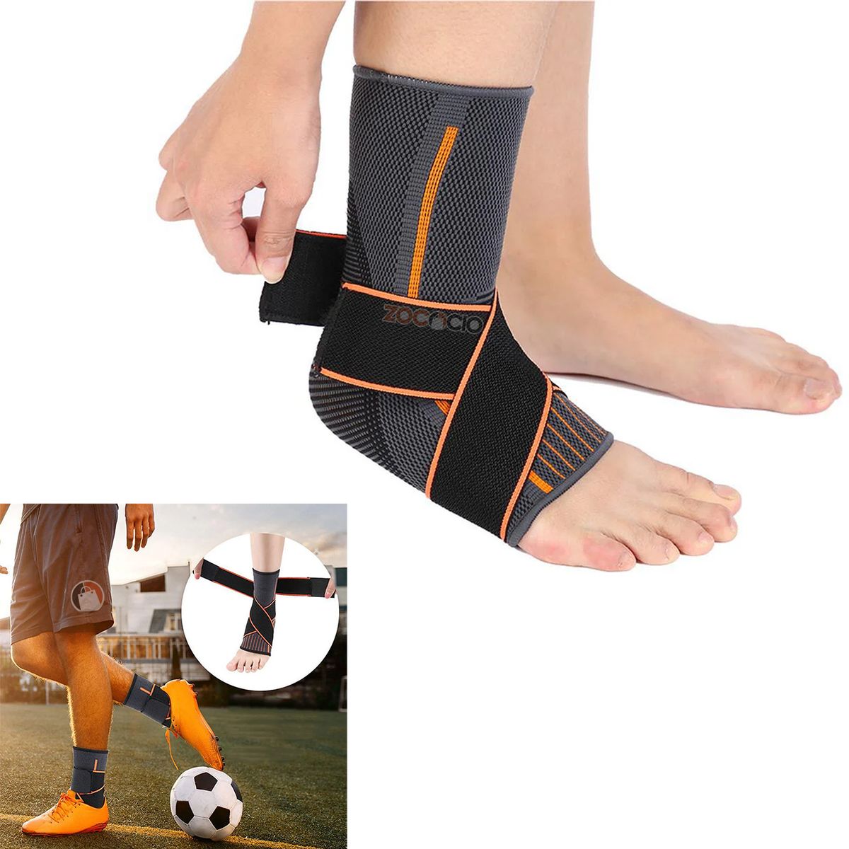 ZOCOCIO - Tobillera Deportiva Ortopédica Ajustable Soporte De Tobillo