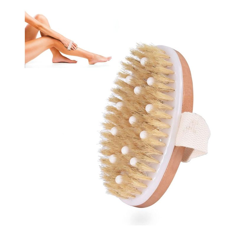 GENERICO - Cepillo Exfoliante Corporal Baño Piel Seca Ecológico Bambú