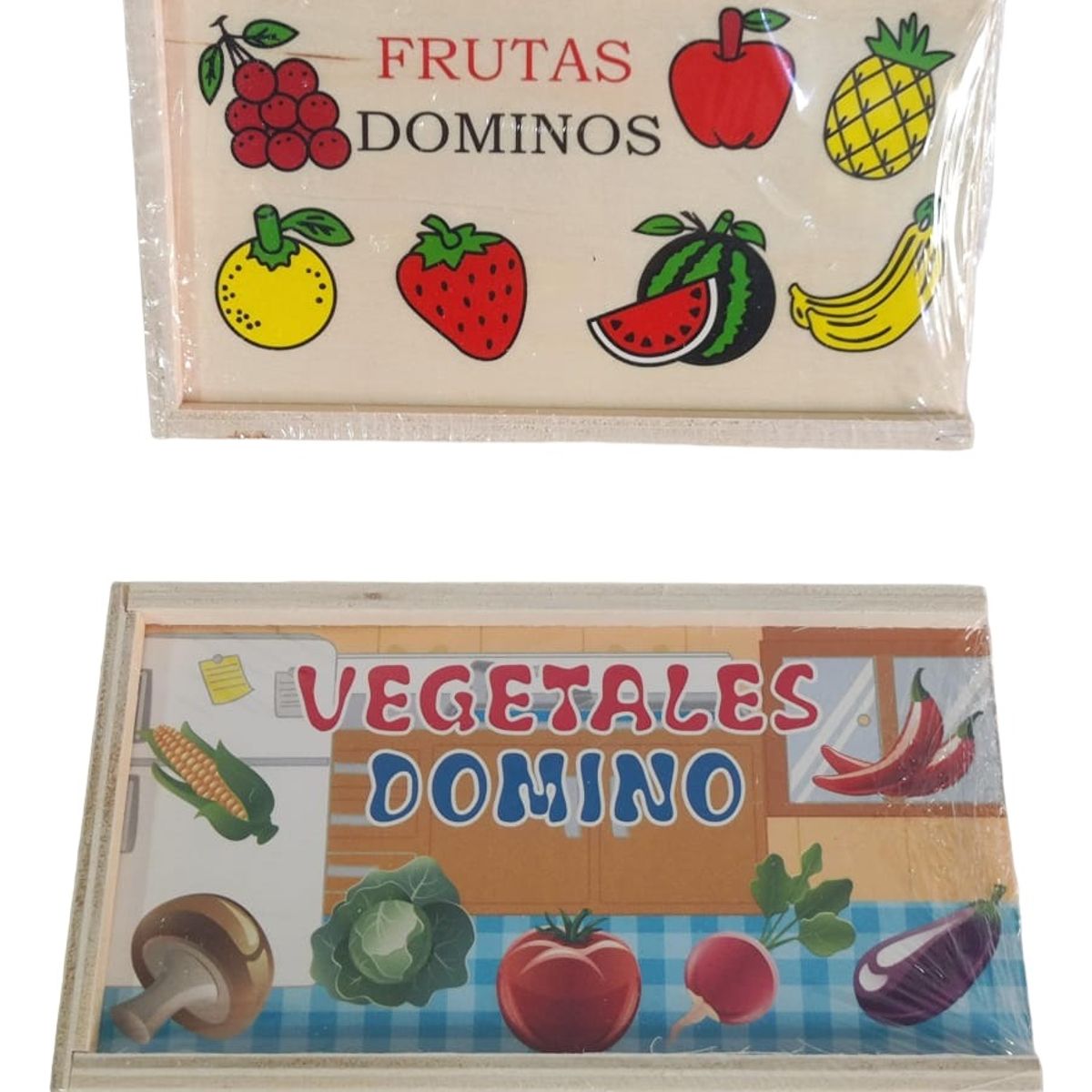GENERICO - Domino Infantil De Madera Juego Didáctico Animales Frutas