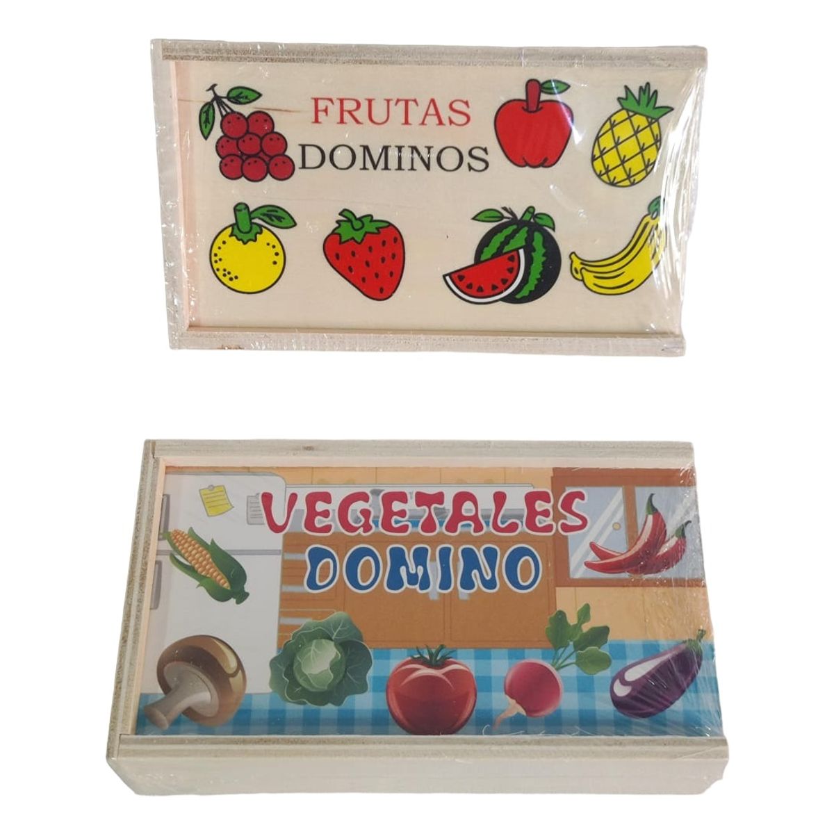 GENERICO - Domino Infantil De Madera Juego Didáctico Animales Frutas