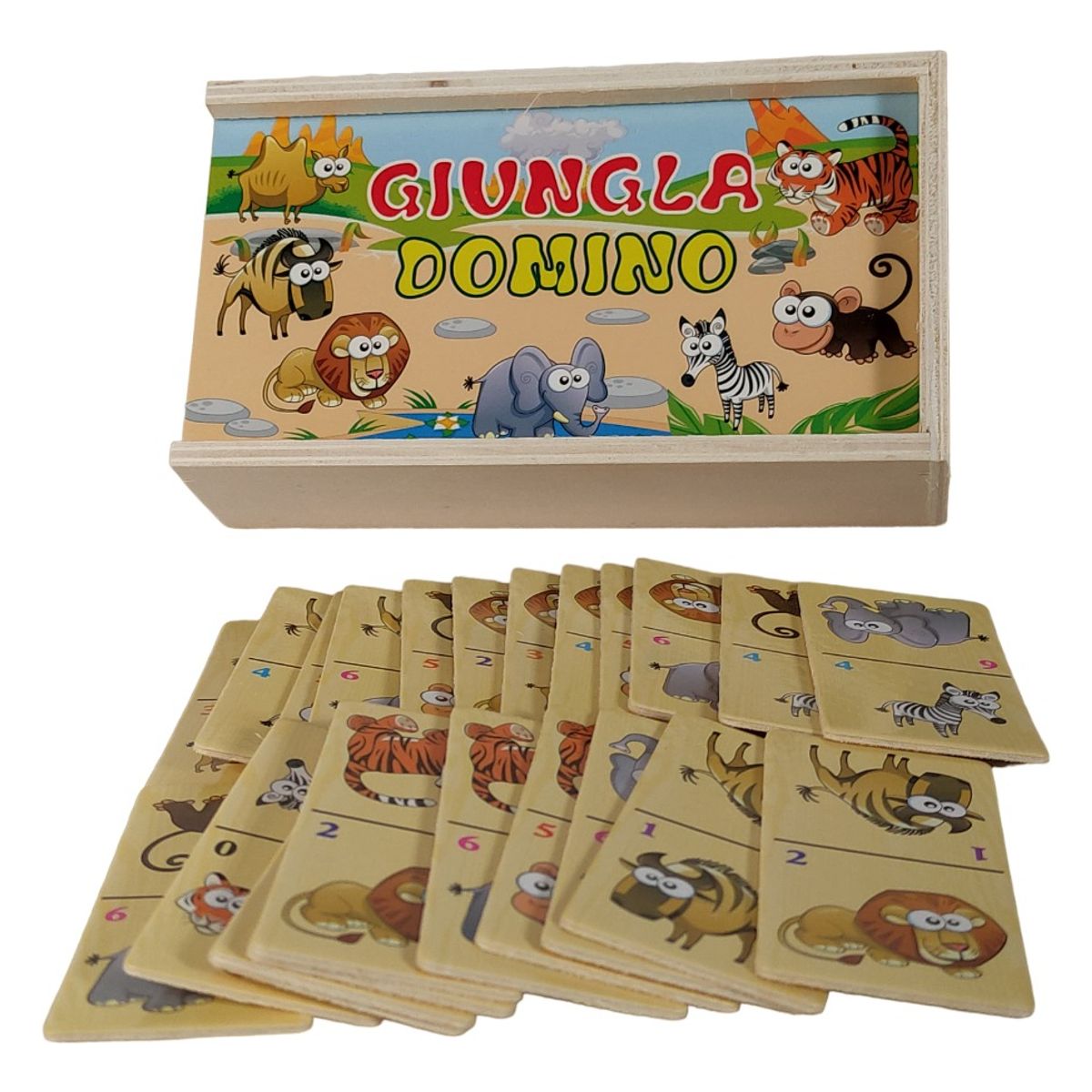 GENERICO - Domino Infantil De Madera Juego Didáctico Animales Frutas