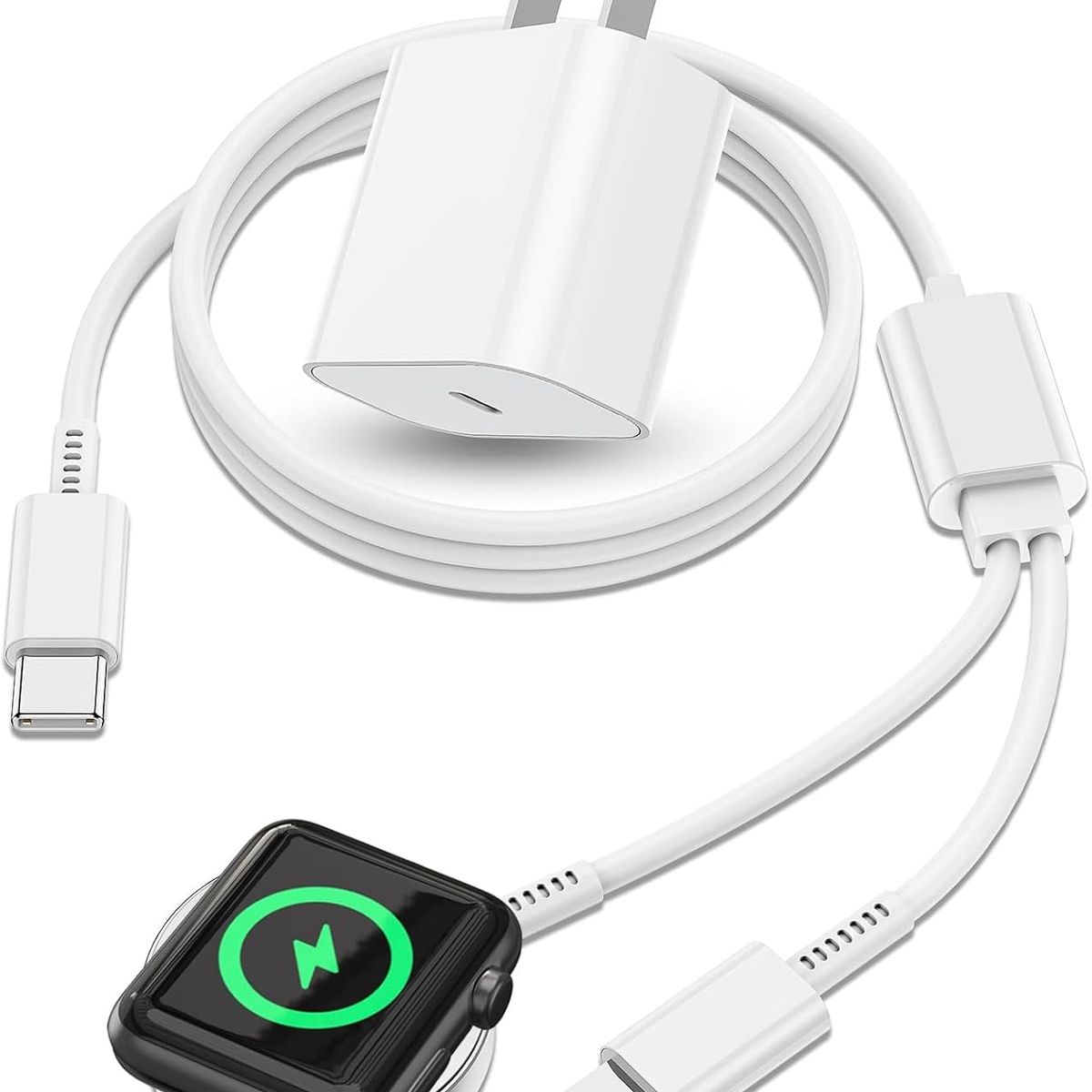 GENERICO - Cargador para Apple Watch 2 en 1 iPhone iWatch cable usb  tipo c