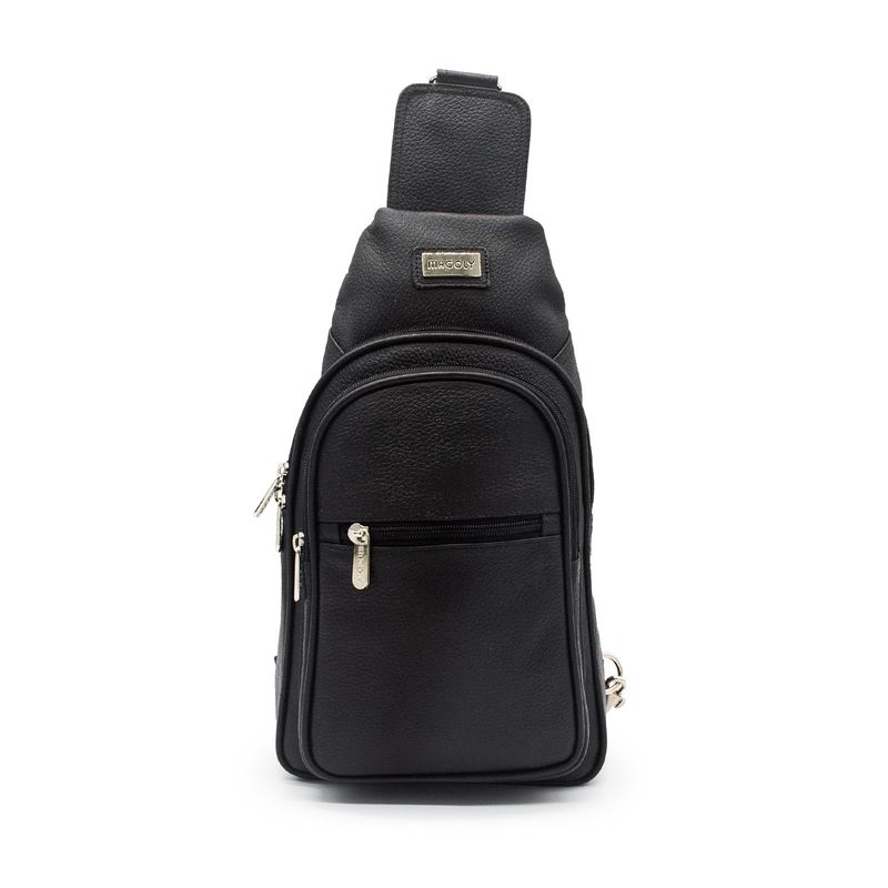 MACOLY - Bandolera manos libres SO 1020 cuero negro