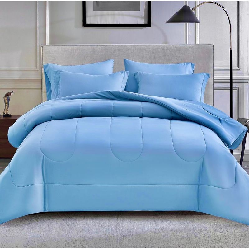GENERICO - Plumon Edredon King Size 5 piezas Azul celeste