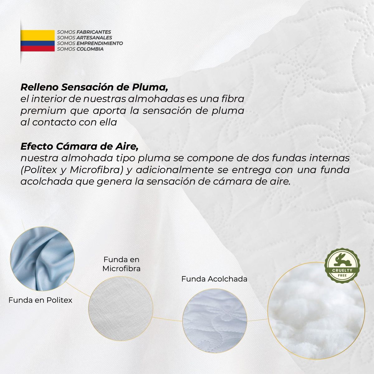 MALAIA HOME - Set x2 Almohadas Tipo Pluma 70x50 de Malaia Home