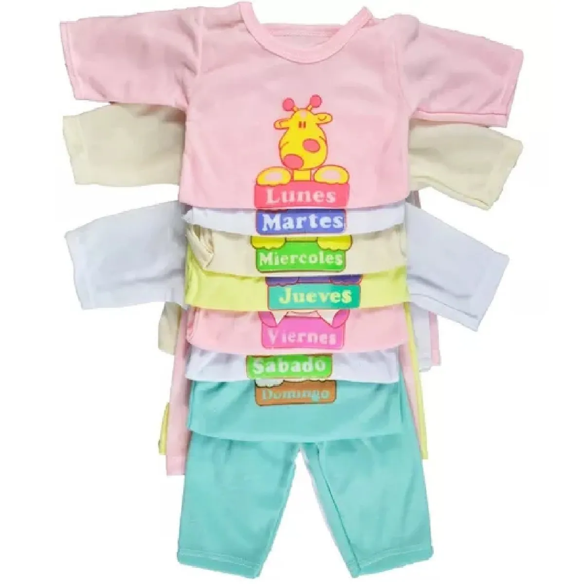 MUNDO BEBE - Semanario 14 piezas bebe multicolor 0-3 meses