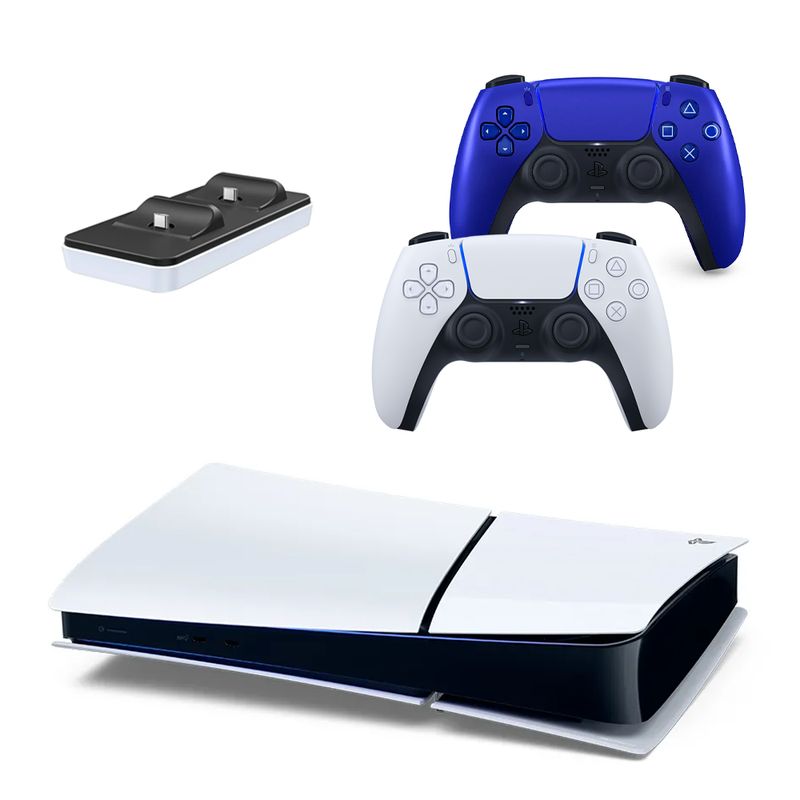 SONY - Consola Playstation 5 Sony Slim 1 Tera Digital PS5 +2 Controles