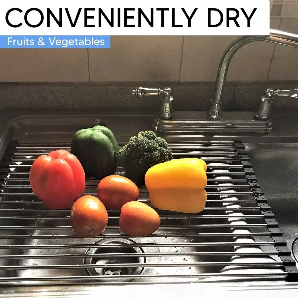 GENERICO - Rejilla Escurridor Loza Plegable Secaplatos Verduras Cocina