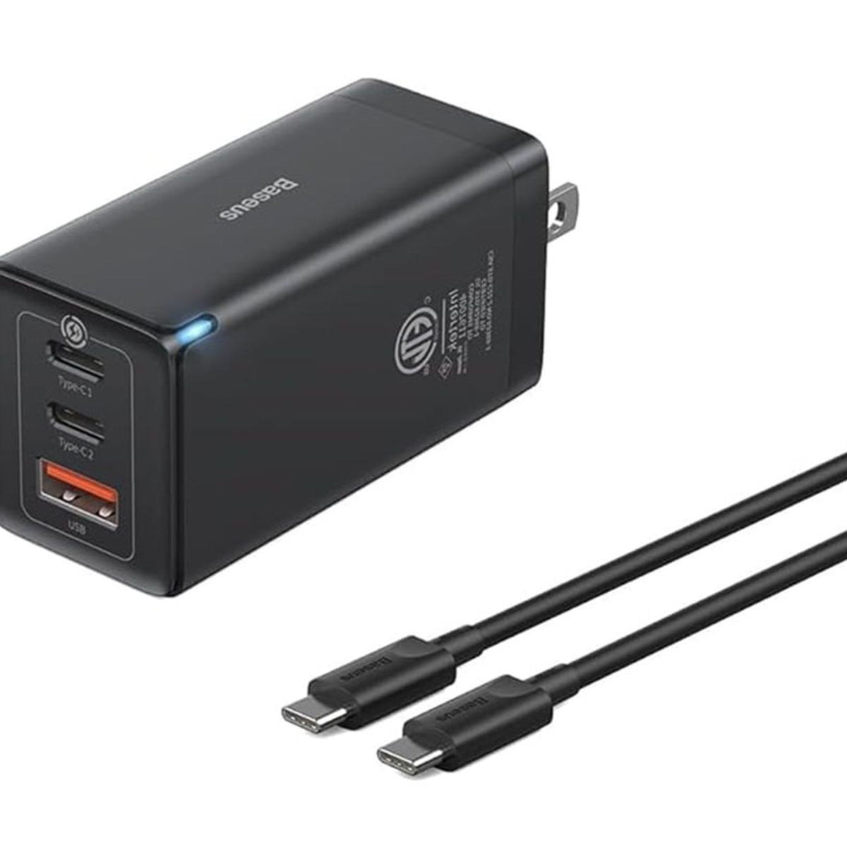 BASEUS - Cargador Baseus Usb Tipo C De 65w Con Tres Puertos Celular
