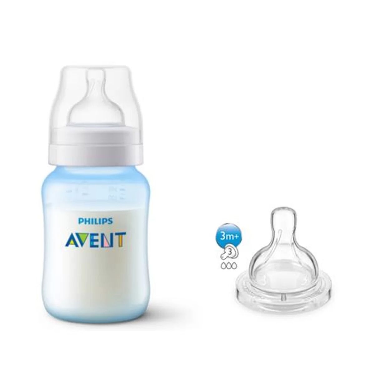 AVENT - Tetero Válvula Anticólicos Azul 9Oz - Avent - SCY12110