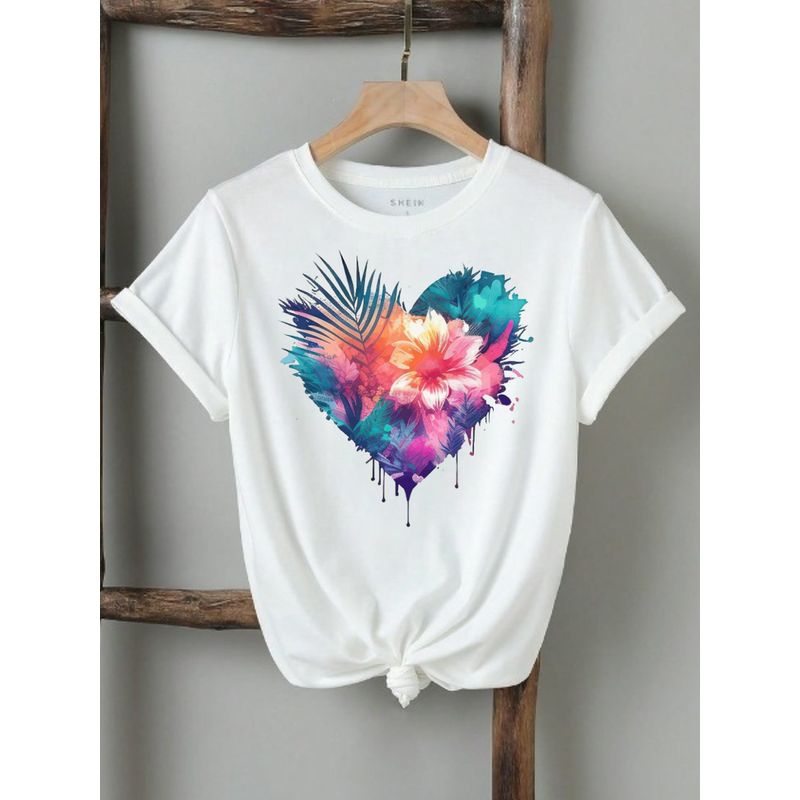 FLORESA - Camiseta Mujer Estampado Crystal Heart Floresa