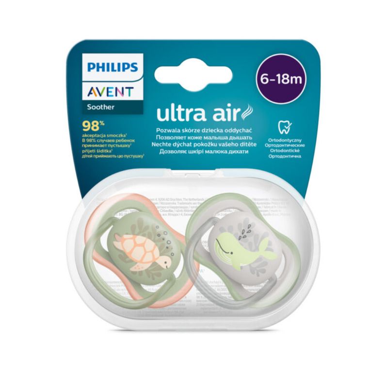 AVENT - Chupo Ultra Air 6-18M TortujaBallena - Avent - SCF08560