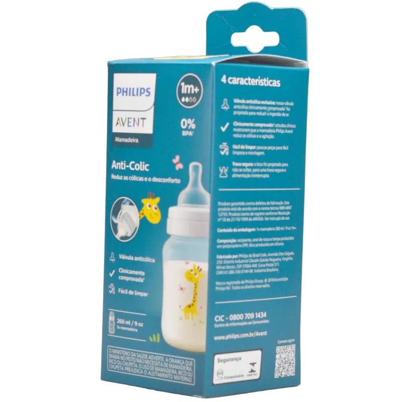 AVENT - Tetero Válvula Anticólicos Jirafa 9Oz - Avent - SCY12104