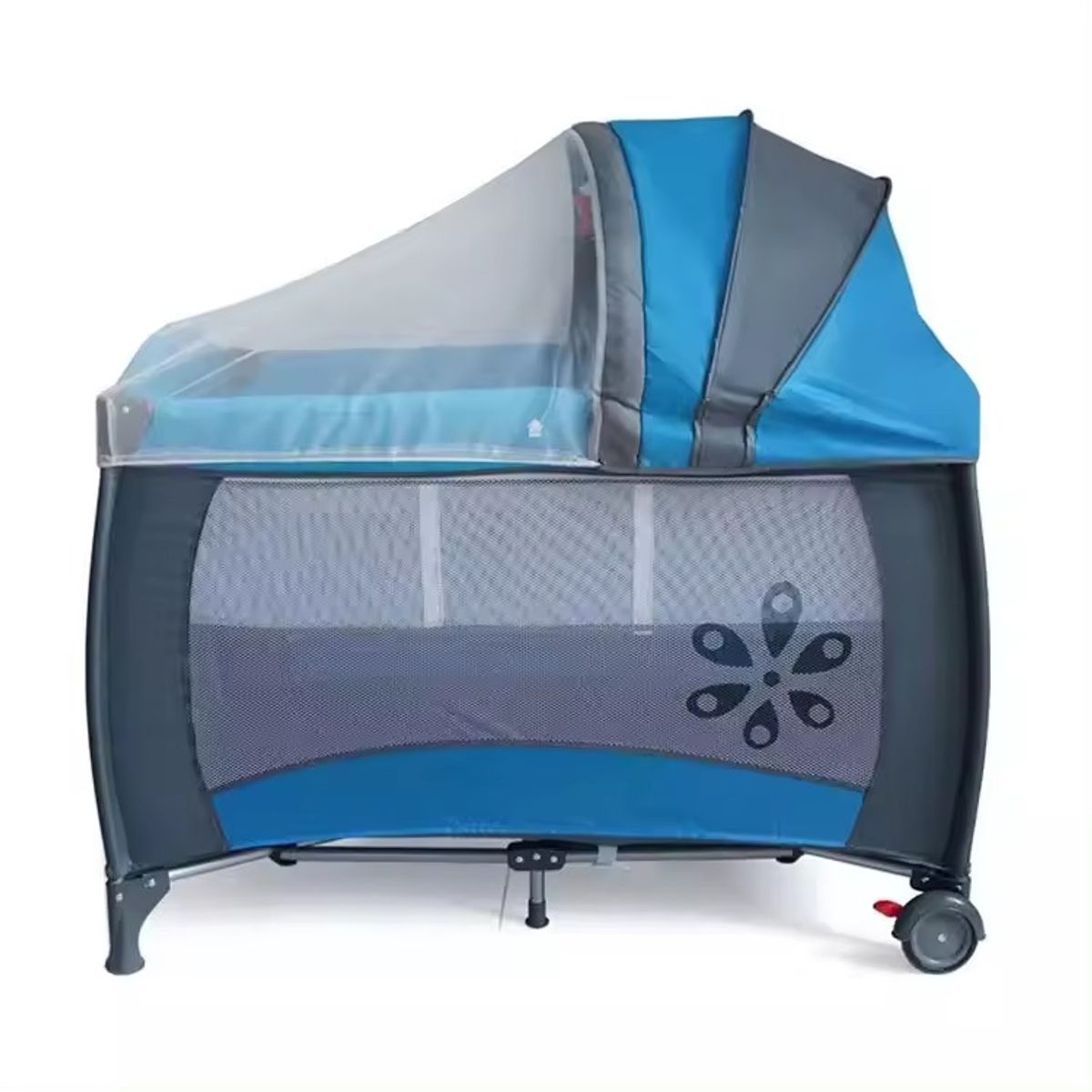 KIDSHOP - Cuna Corral Camping Plegable Toldillo Cambiador S12-7 Azul