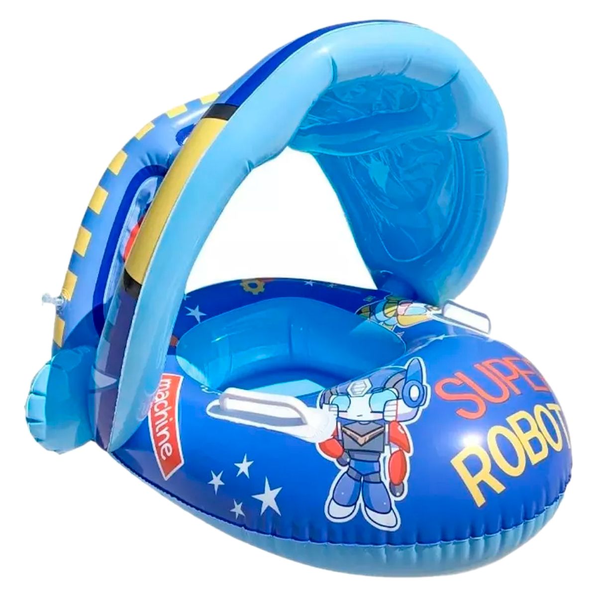 GENERICO - Flotador Bebés Bote Techo Sombrilla Toldo Protección Piscina Azul