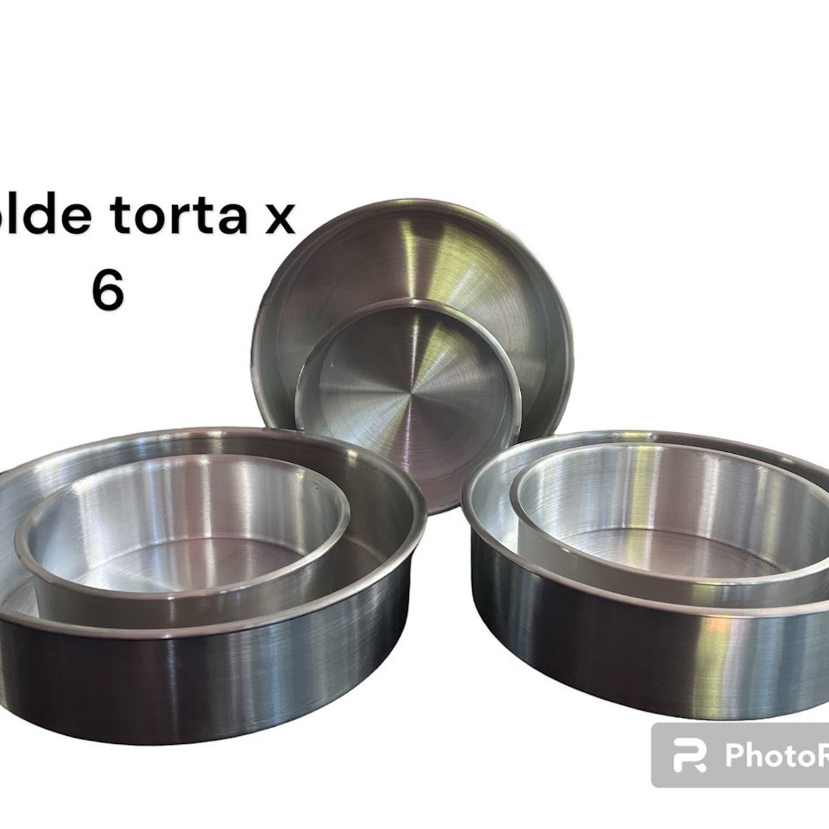 GENERICO - JUEGO DE MOLDES PARA TORTA X6 EN ALUMINIO