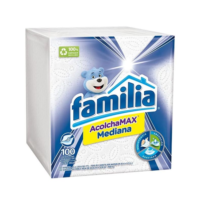 FAMILIA - Servilletas Familia Acolchamax Mediana 100 Unidades