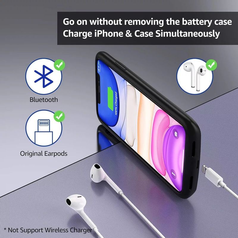 GENERICO - Estuche Forro Portátil Power Case (batería) Para iPhone 11