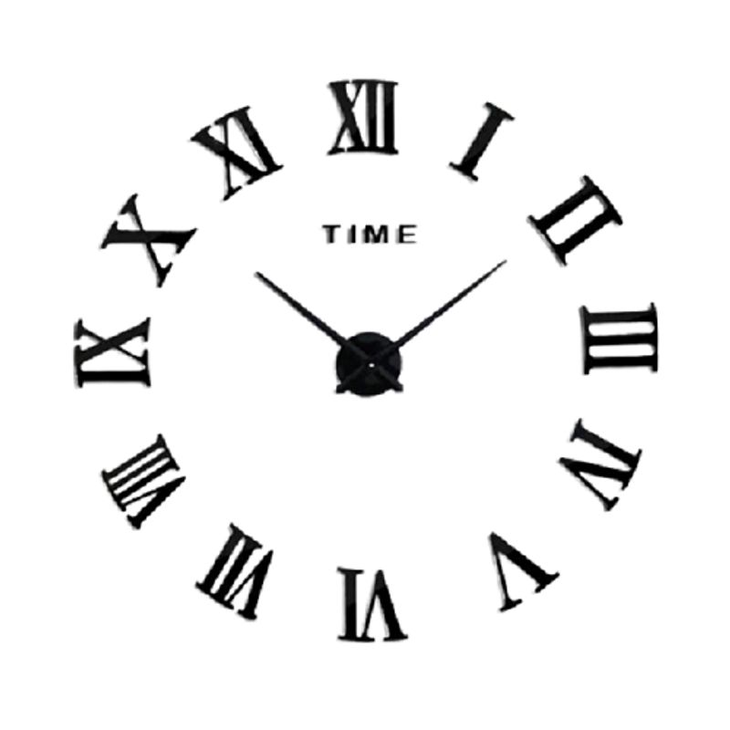 GENERICO - RELOJ DE PARED 3D TAMAÑO GRANDE 100X100CM COLOR NEGRO