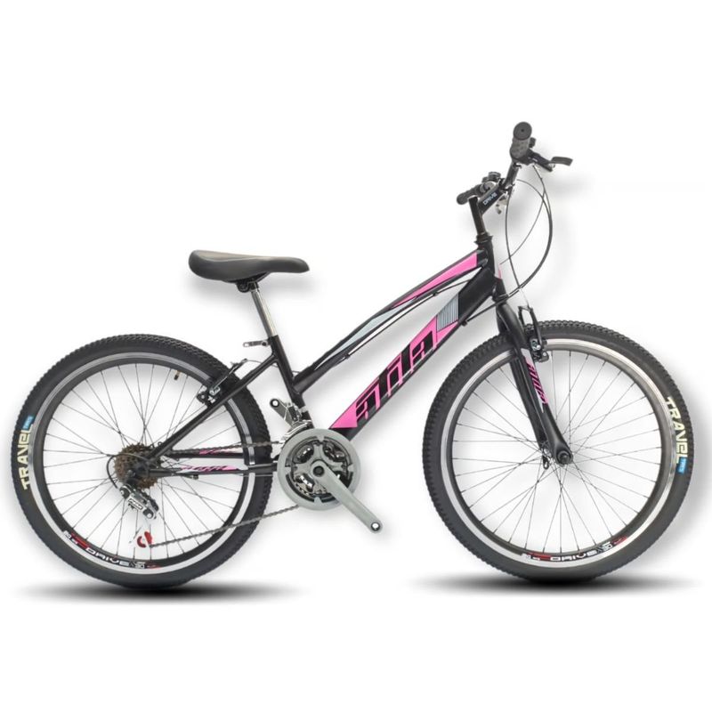 ATILA - Bicicleta Todo Terreno Rin 24 Doble Atila,18 Cambios-Rosa--