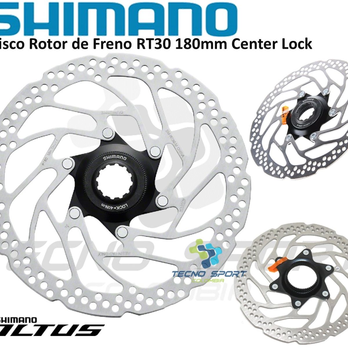SHIMANO - Disco Rotor De Freno Shimano Rt30 180mm Center Lock