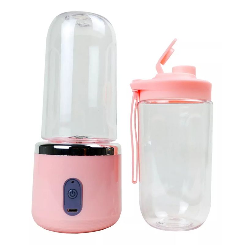 GENERICO - Mini Licuadora Portátil USB Recargable Rosa