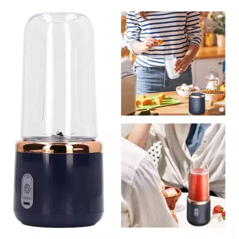 GENERICO - Mini Licuadora Portátil USB Recargable Azul
