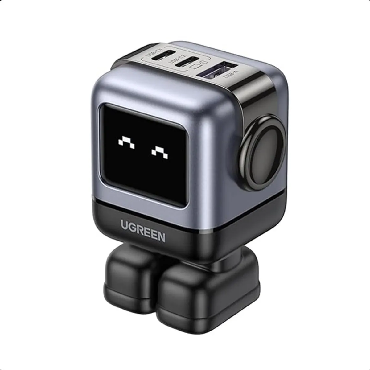 UGREEN - Cargador Ugreen USB C RG De 65W Robot Con 3 Puertos Negro