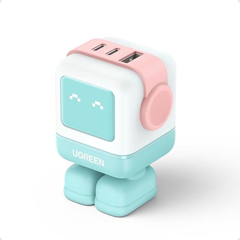 UGREEN - Cargador Ugreen USB C RG De 65W Robot Con 3 Puertos Azul R