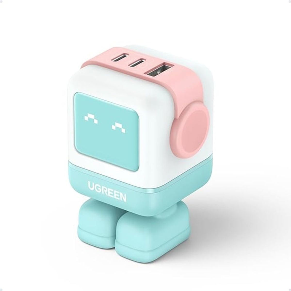 UGREEN - Ugreen Cargador Usb A Y Usb C Rg De 65w Robot Con 3 Puertos Azul