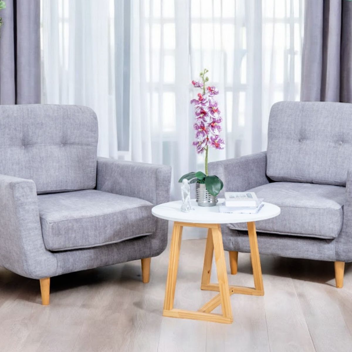 ACQUA MUEBLERIA - Poltrona Gris 1 Puesto - Combo x 2 und