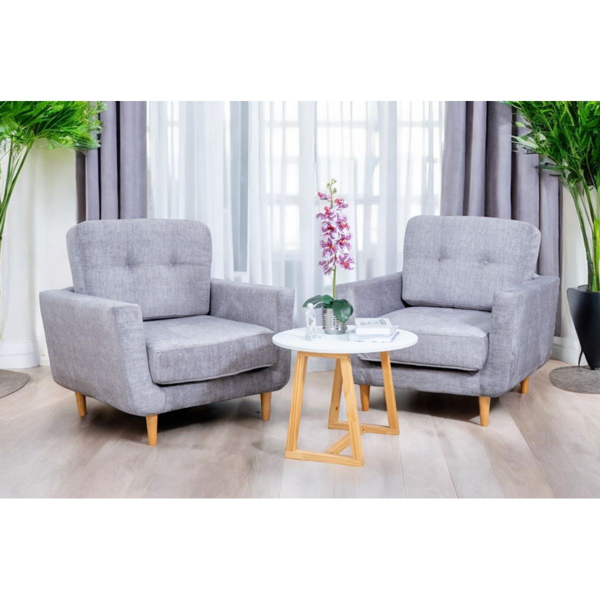 ACQUA MUEBLERIA - Poltrona Gris 1 Puesto - Combo x 2 und