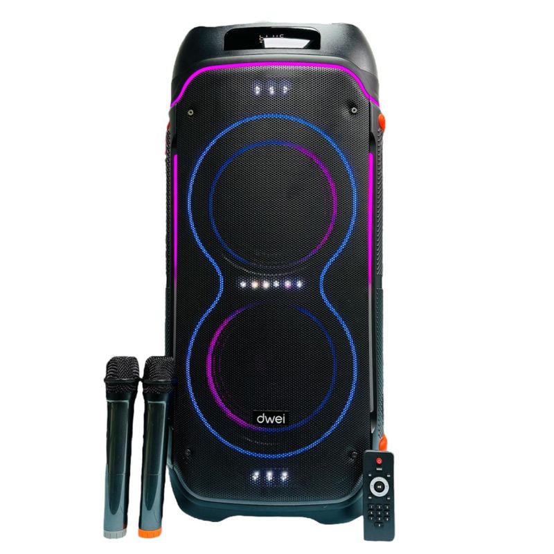 GENERICO - Cabina De Sonido Recargable 12 Doble Microfono Rgb 9000pmpo
