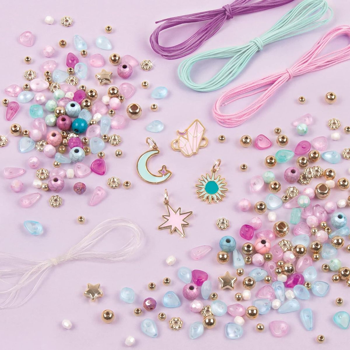 JUGANDO Y EDUCANDO - Set De Creación De Pulseras Piedras Celestiales Para Niñas