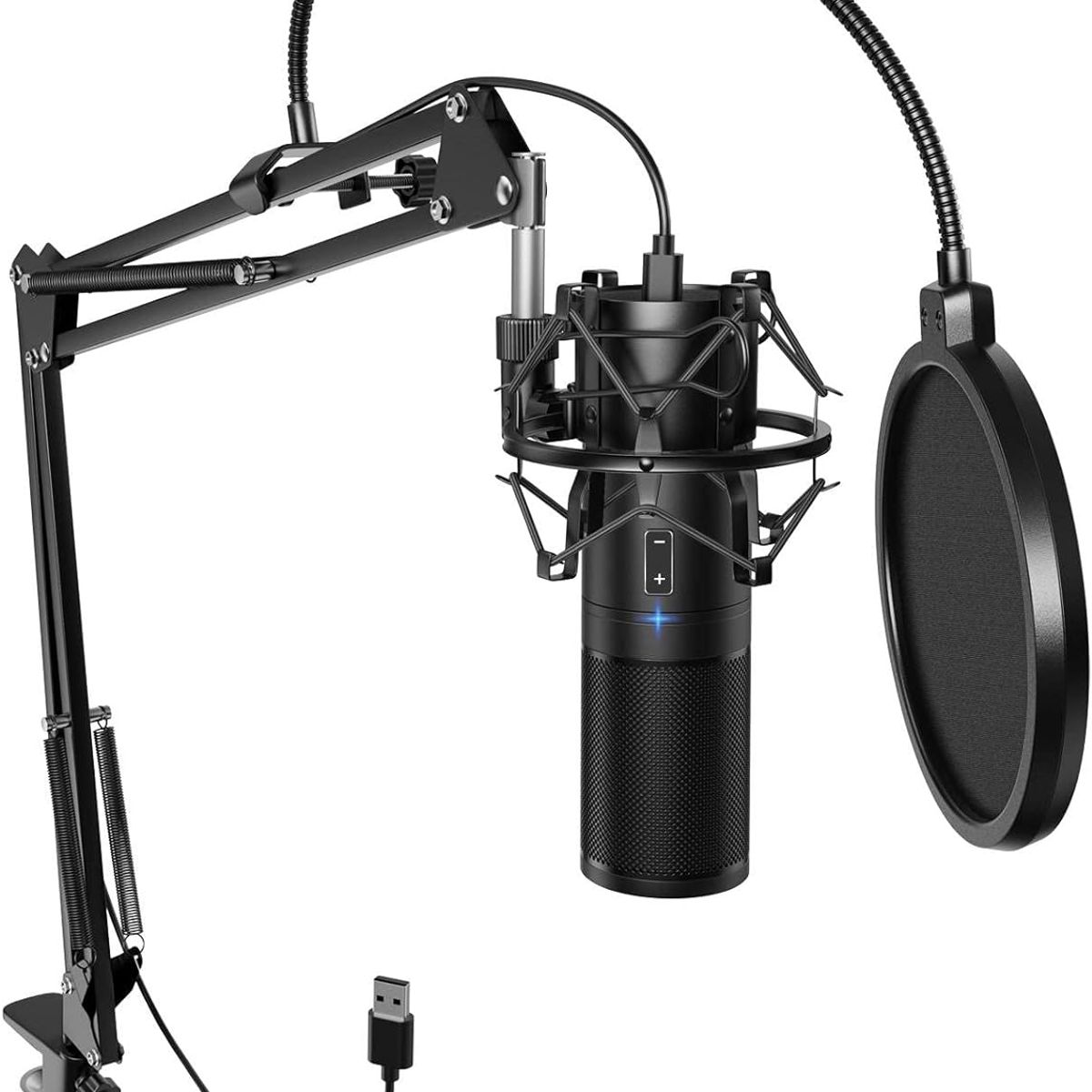 ASIA IMPORT - Kit Micrófono Condensador Usb Tonor Q9, 8 Piezas