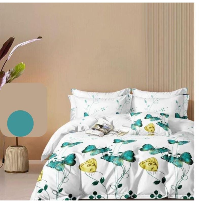 SIRENITAS - Juego de sabanas Cama King Mariposas Blanco