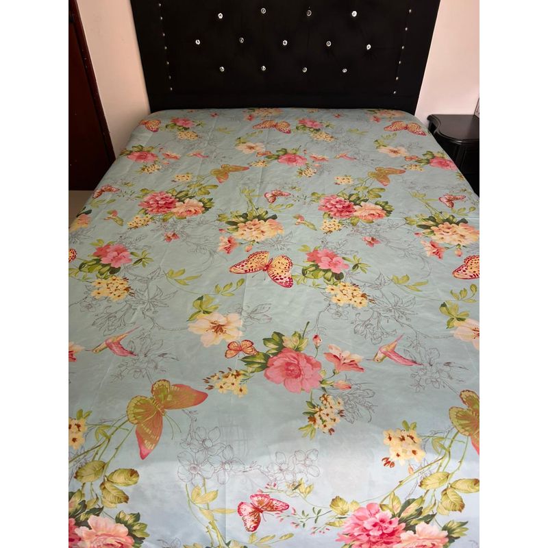 SIRENITAS - Juego de sabanas Cama Sencilla Mariposas Celestes