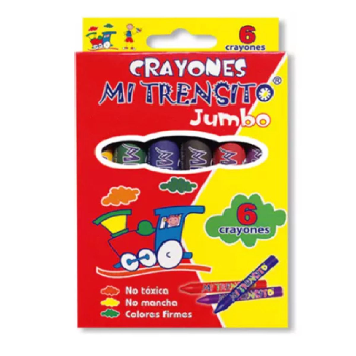 GENERICO - Crayola Crayones Jumbo Mi Trensito * 6 Colores X 1 Caja