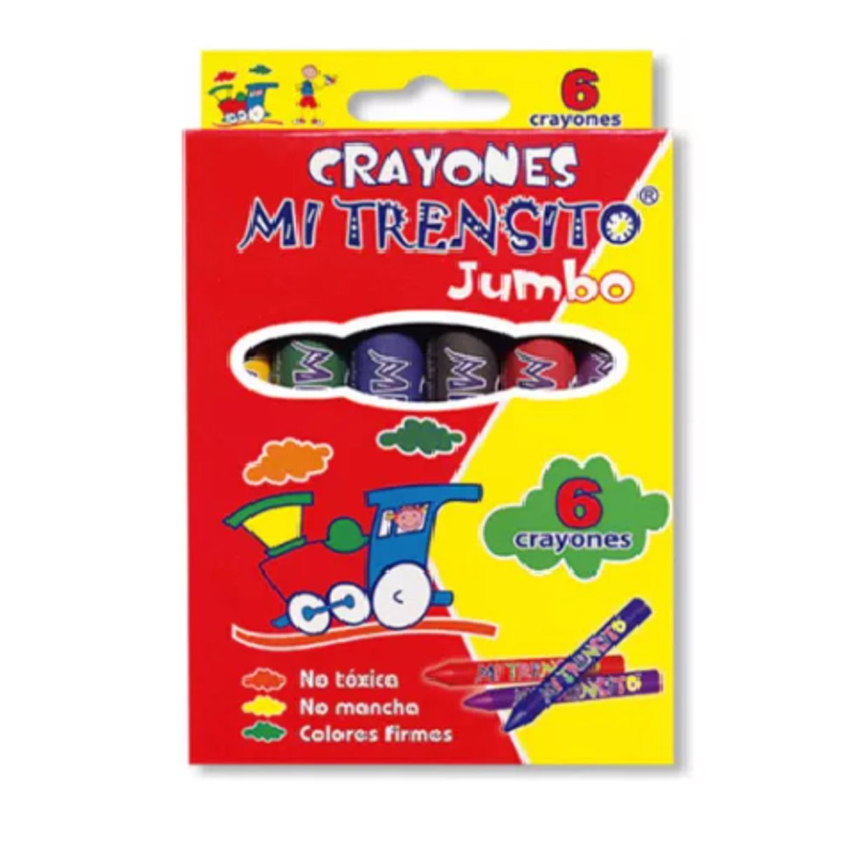 GENERICO - Crayola Crayones Jumbo Mi Trensito * 6 Colores X 1 Caja