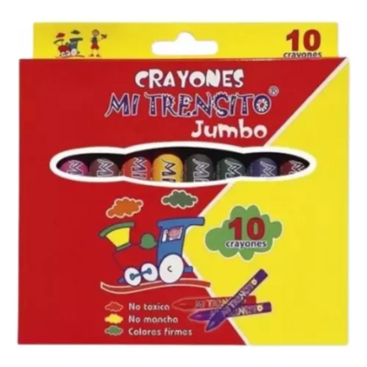 GENERICO - Crayola Crayones Jumbo Mi Trensito * 10 Colores X 1 Caja