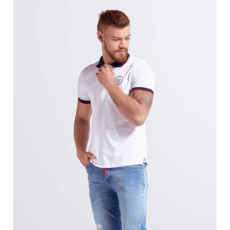 GAS EVOLUTION JEANS - Polo Slim Para Hombre Gas.-