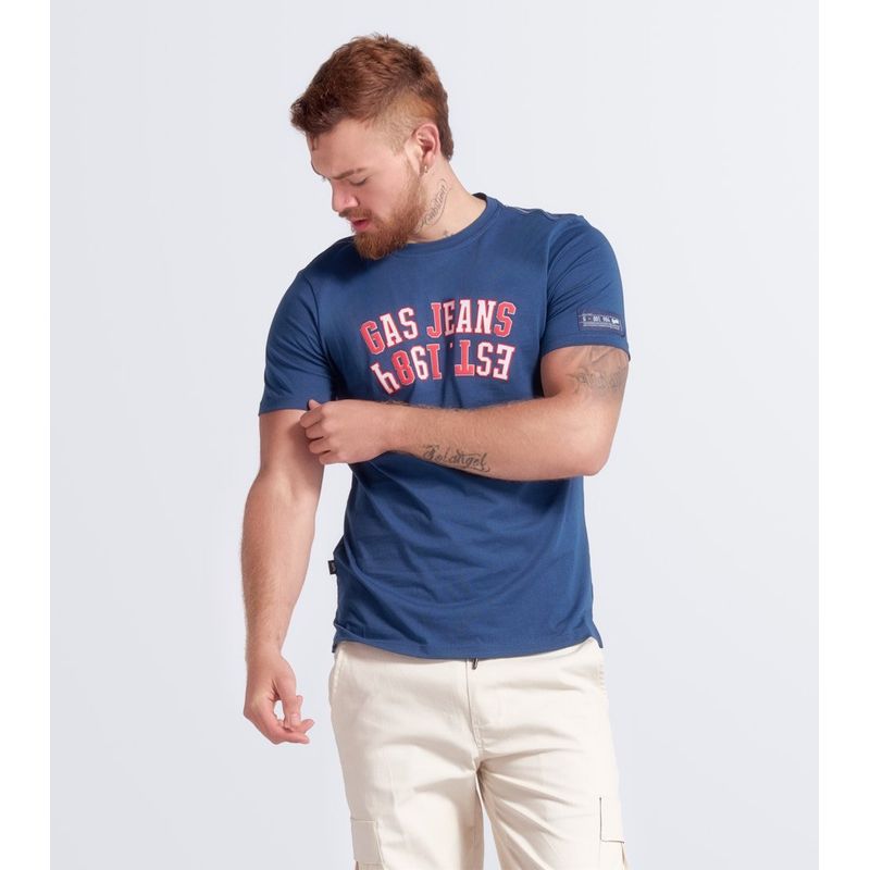 GAS EVOLUTION JEANS - Camiseta Estampada Slim Fit para Hombre Gas.-