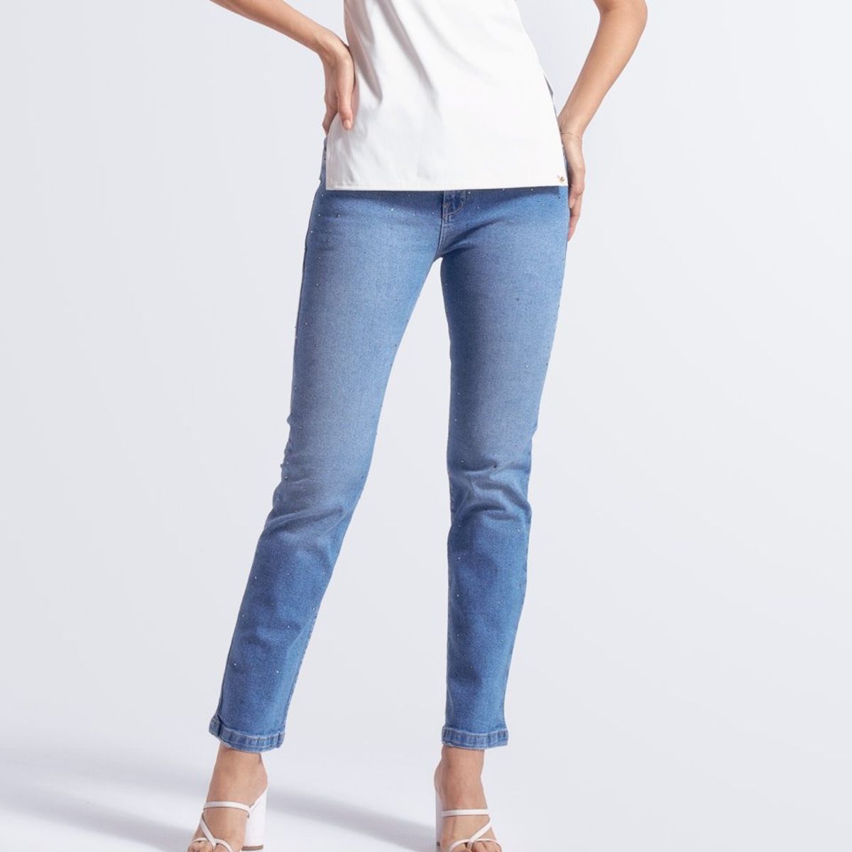 DEREK - Jean Con Brillos  Para Mujer Derek.-