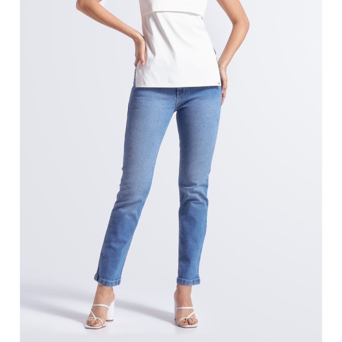 DEREK - Jean Con Brillos  Para Mujer Derek.-