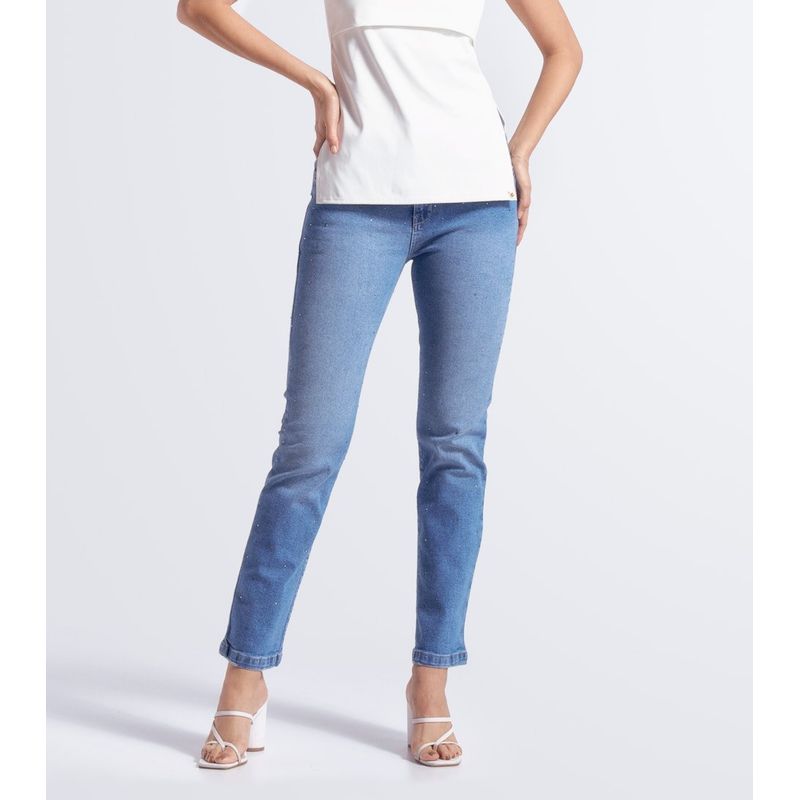 DEREK - Jean Con Brillos  Para Mujer Derek.-