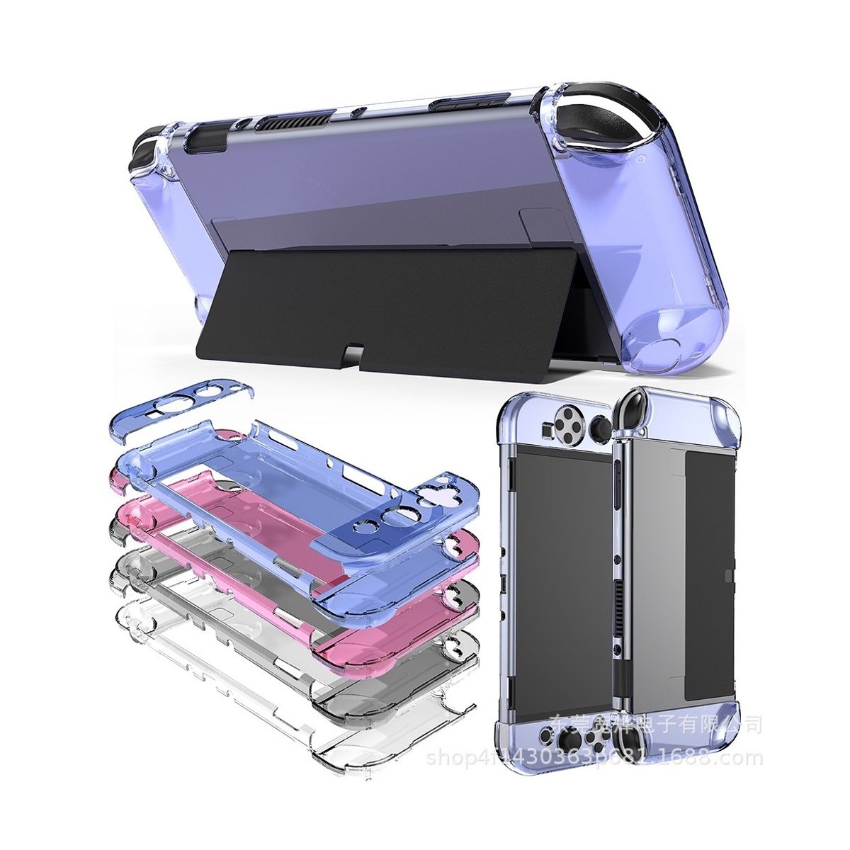 GENERICO - Acrílico Protector Nintendo Switch Oled con Soporte y Joycon.