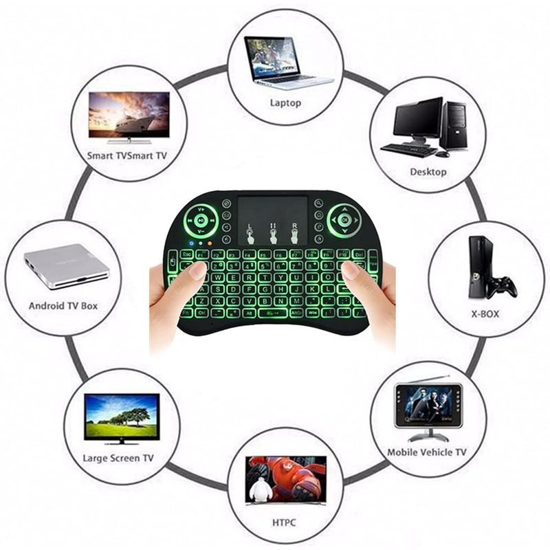 MULTIPLACE COLOMBIA - Mini Teclado Inalambrico Touchpad Retroiluminado TV Box Smart PC