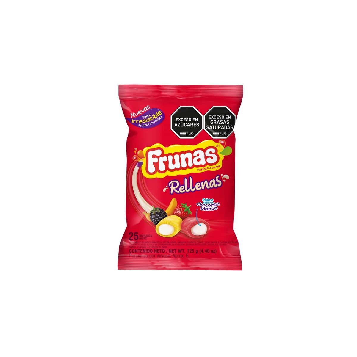 ALDOR - Dulces Masticables Frunas Rellenas Sabor A Fruta 2 X25u