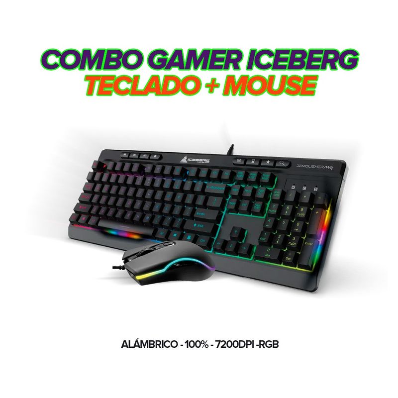 ICEBERG - Combo Gamer Iceberg Demolisher  Teclado Mecánico + Mouse RGB