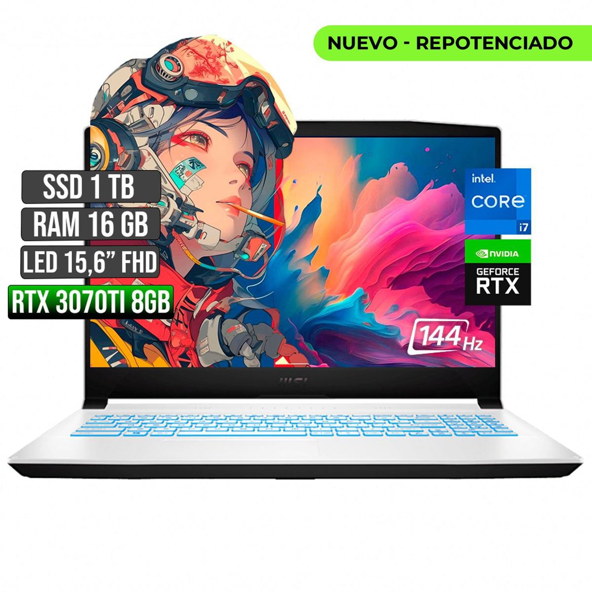 MSI - MSI SWORD INTEL CORE I7-12700H RTX 3070TI 8GB SSD 1TB RAM 16GB LED 15,6 FULL HD 144Hz